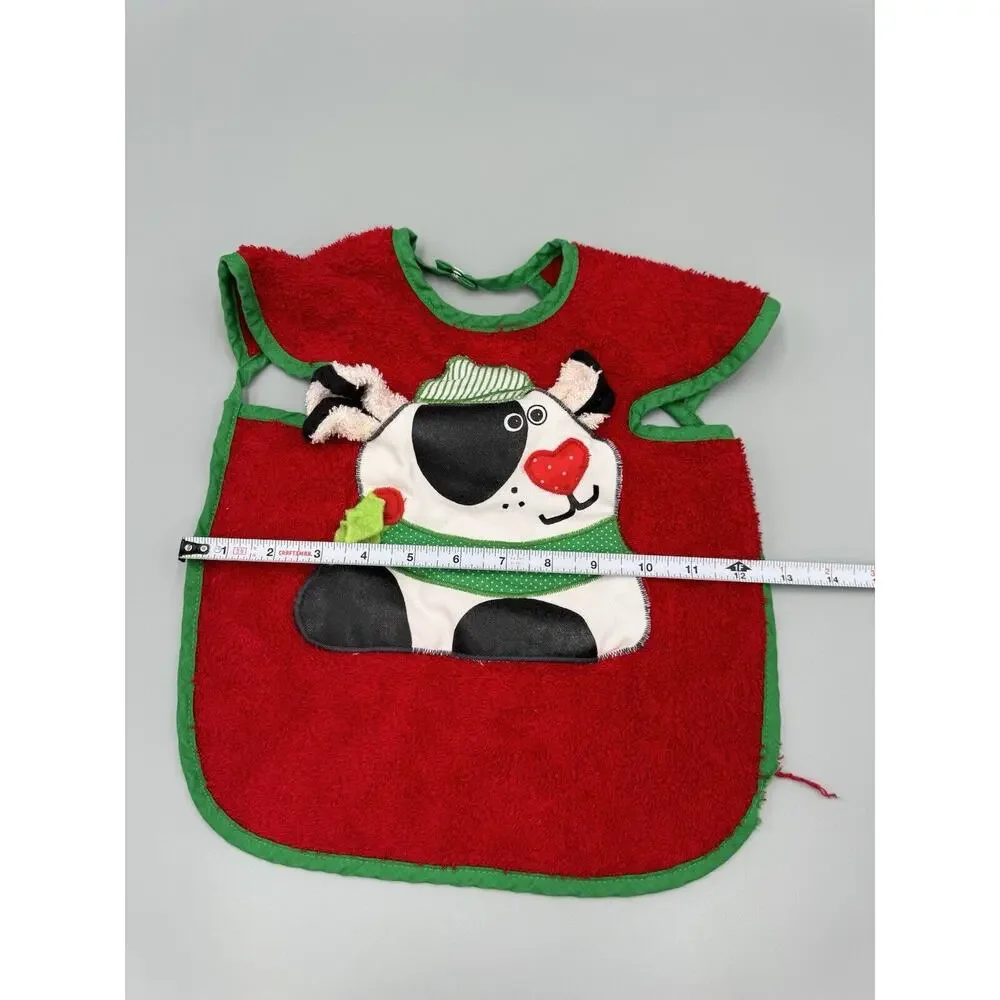 VTG Christmas Large Pullover CLOTH BIB Mullin Square Kids Baby‎ Bib READ DETAILS